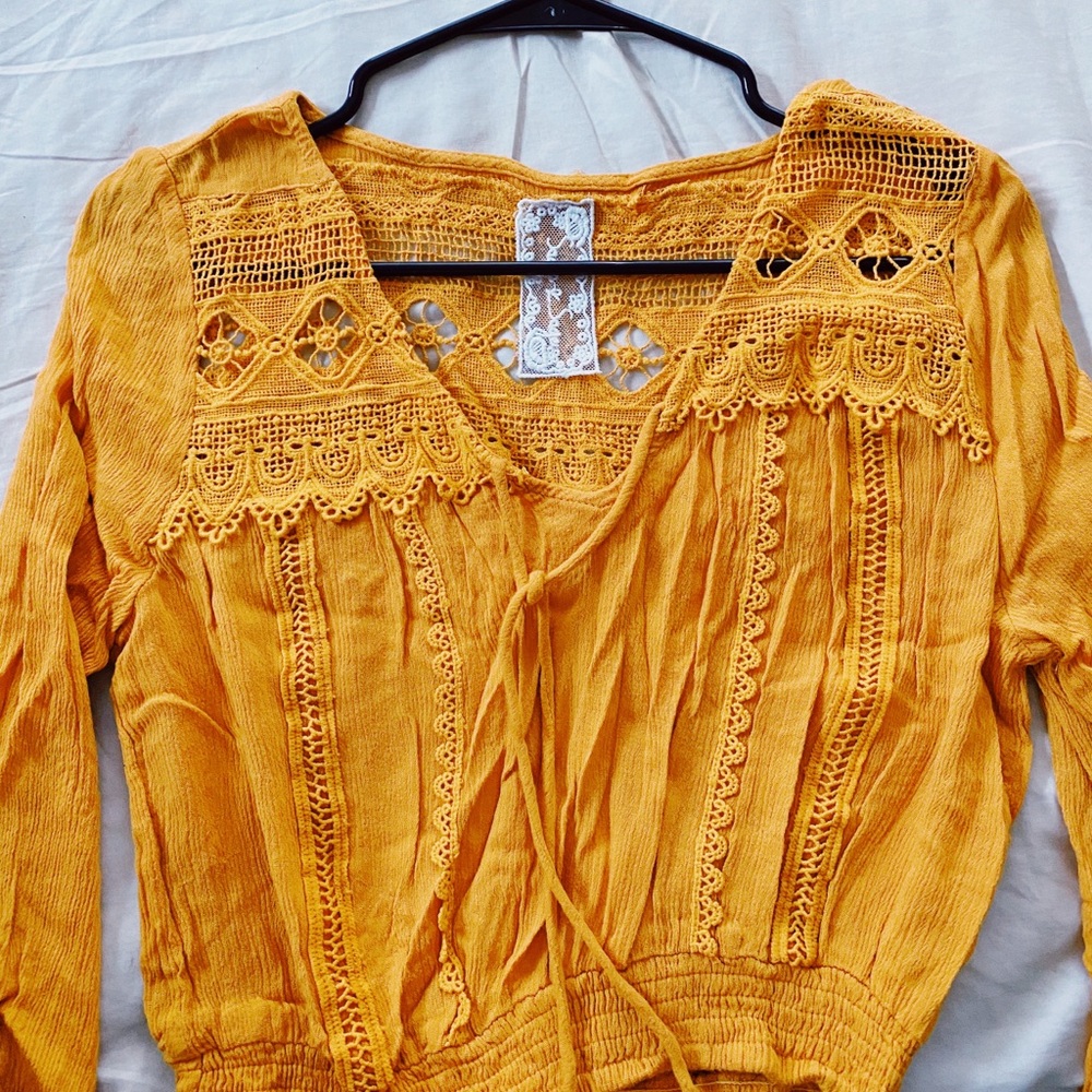 yellow pattern shirt